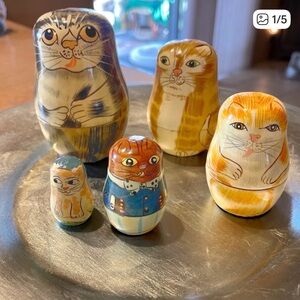 Cat Nesting Dolls Set 5 Piece Set Collectible